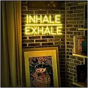 Sign Lamp Inhale Exhale Neon Sign For Fitness Yoga Room Home Decoration Gym Room Wall 55X29cm(E)