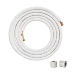VEVOR 7620mm Mini Split Line Set, 6.4 & 12.7mm O.D Copper Pipes Tubing and Triple-Layer Insulation, for Mini Split Air Conditioning Refrigerant or Hea