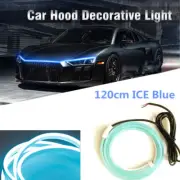 120cm Car Hood Light Strip Engine Hood Guide Decorative Lamp Bar Ice Blue LED