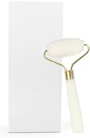 White Jade Roller Facial Massager Roller Real Stone Massage Face Lifting Anti-Aging Slimming and Firming Skin Care Beauty Tools-B Style white box