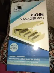 Nadex Coin Manager Pro Hand Coin Sorter Hinged Cover~100 Assorted Wrappers NIB