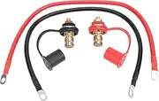 Battery Terminal Connectors 3/8in Stud 250A With Protective Cover Red And Black For Automotive Marine RV Truck Type A (Type B)