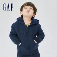 在飛比找蝦皮商城優惠-Gap 男幼童裝 Logo仿羊羔絨連帽外套-藏藍色(4316
