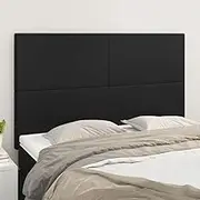 Upholstered Headboards, Adjustable Faux Leather Panels, Black Bed Frame Headboard, 72 cm Tall, Wood Support