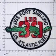 USN USS Fort Snelling LSD-30 US Atlantic Fleet Patch Hook & Iron-On Repro A440