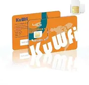 KuWFi Travel Sim Card Service(2GB Prepaid For 30 Days),3-in-1 Data Sim Cards for Cell Phones-Standard Micro&Nano Sim Card,For 4G LTE Security Camera/Outdoor Camera/Mobile WiFi,IOT SIM Card No Contract