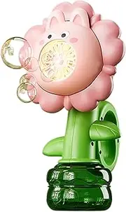 Automatic Bubble Machine - Flower Bubbles Maker | Battery Operated Kids Toy | Shake Head Flower Portable Interactive Toys with Colorful Lights, Backyard Games for Boys Girls Birthday Outdoor