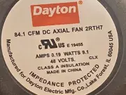 (50 Qty) DAYTON 2RTH7 Axial Fan Square 48V Dc - Phase 84.1 Cfm 3 1/8 In W