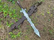 Handmade Carbon Steel 33" Blade Two Handed Full Tang Viking Sword Leather Sheath