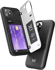 TORU CX Hybrid for iPhone 12 Mini Wallet Case | Dual Layer Slim Protective Hard Cover with Hidden 2-Credit Card Slot Holder - Black