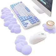 Attack Shark Cloud Mouse Pad Wrist Support and Keyboard Wrist Rest,Ergonomic Design for Typing Pain Relief,Memory Foam Wrist Rest Leather Cup Coaster,Lightweight Desk Gel Hand Wrist Rests