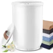 Large Towel Warmer for Bathroom - Heated Towel Warmers Bucket, Wood Handle