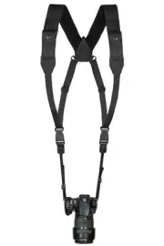 Binocular Chest Harness – Leather Camera Harness Strap with Pockets Black