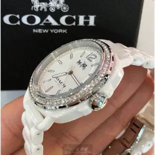 【COACH】COACH蔻馳女錶型號CH00069(白色錶面白錶殼白陶瓷錶帶款)