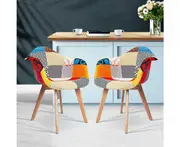 Artiss Dining Chairs Set of 2 Fabric Retro Replica DSW