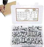 Hexagon Nuts Set | Hex Nuts Assortment for Furniture,Home Hardware, Bolt Fastener Set with Hex Spanner for Wood Pine Plywood Fiberboard