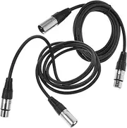HAMPPLIES 2pcs 3 XLR to Balanced Microphone Audio Amplifier Cable Durable High Fidelity Audio Transfer for Microphone Mixer Equipment