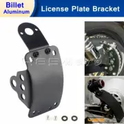Side Mount Number License Plate Holder Bracket Black For Harley Chopper Bobber