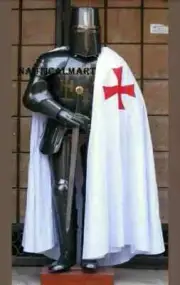 Full Body Armour Templar Knight Crusader Larp Suit of Armor Cross cape