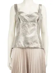 Silver Metallic Tank Top
