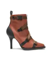 CHLOE Authentic TRACY Leather Cross Strap Runway Ankle Boots Sepia Brown