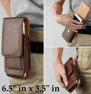 For OnePlus Nord N200 5G - Brown Leather Vertical Holster Pouch Belt Clip Case