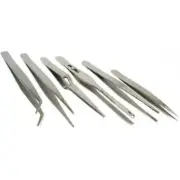 6 Tweezers Jewelers Pick Up Pickup Jewelry Repair Tool Set Art Craft Hobby Tools