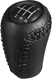 Black Leather Gear Stick Shift Knob 6 Speed for Mazda 3 BK BL/ 5 CR CW/ 6 II GH