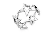 Solid 925 Sterling Silver Interconnected Star Ring
