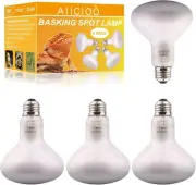 Aiicioo Reptile Basking Light Bulb - 150 Watt Heat Light Bulb 4 Pack for Reptile
