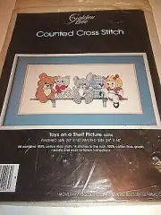 GOLDEN BEE "TOYS ON A SHELF PICTURE" COUNTED CROSS STITCH KIT