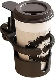 shpuuyy Desk Cup Holder - Anti-Spill Water Bottle Stand | 360 Degree Rotating Desk Side Drinking Cup Holder Clip, Table Edge Clamp Cup Holder for Coffee, Beverage and Milk Tea Cup