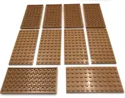 Lego 10 New Medium Nougat Plates 6 x 12 Studs Pieces