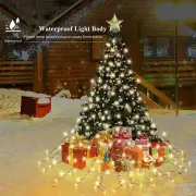 6.6 FT 16 Lines 400LED 8 Modes Christmas Tree Lights Decoration Tree Top Lights String Courtyard Garden Outdoor Waterpro