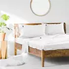 Ardor King Single Bed Fitted Sheet/Pillowcase Bedding Set WHT 1000TC Cotton Rich