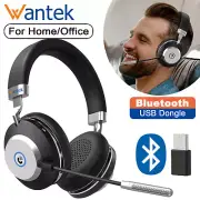 Bluetooth Work Headset Microphone USB Dongle Stereo Wireless Gaming Headphone