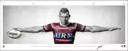 Tom Trbojevic “Turbo” Unframed Wings Lithograph Manly Warringah Sea Eagles NRL