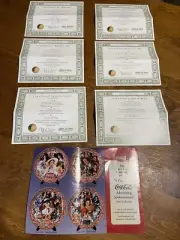 Coca Cola Certificate Of Authenticity Set