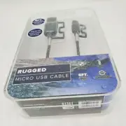 Altec Lansing Rugged Micro USB Cable For Android Samsung Devices Black 6 ft.