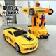 抖音網紅大黃蜂變形金剛兒童電動萬向汽車益智機器人跑車玩具男孩
