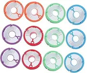 TOGEVAL 12pcs Durable Silicone Fishing Line Bobbin Spools Lightweight Round Fishing Reels for Winding and Storage Random Color