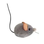 Squeak Squeak Touch Activated Mouse Plush Cat Toy Grey Bat Chase Carry