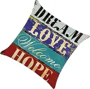 DONFAMDS Linen Throw Pillow Cover with Delicate Pattern Elegant Cushion Case for Sofa Couch Bed Comfortable Home Adornment for Decorative Pillows