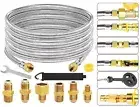 Pressure Braided Propane Hose Extension Conversion Coupling 3/8 BBQ Grill Fire P