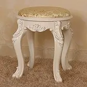 Chairs,Vintage Makeup Stool, Vanity Stool Padded Bench Chair Dressing Table Stool Piano Chair/Silver Edge/30 * 30 * 42Cm