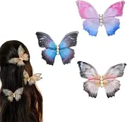 Butterfly Hair Clips for Women Girls Fairy Hair Accessories Clips Barrettes Clip for Think Thin Fine Hair Fesitve Halloween Party Hairclips Ladies Prom Barrettes Decorative Dance Performance Barrette