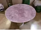 36" Round Rose Quartz Stone Coffee Table Top Crystal Gemstones Patio Center Deco