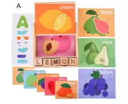 Children Early Education Jigsaw Puzzle Words Alphabet Learning Puzzle Blocks-A