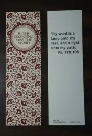"IN THE BEGINNING WAS THE WORD" BOOKMARK WITH SCRIPTURE - Lot of 5