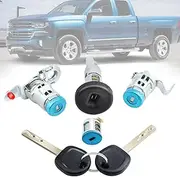 13590041 84668679 Lock Cylinder Set for Door Handle & Tailgate Latch & Ignition Switch & Glove Box & 2 Keys, Compatible with 2014-2019 Chevy Chevrolet Silverado, GMC Sierra Truck 1500 2500 3500